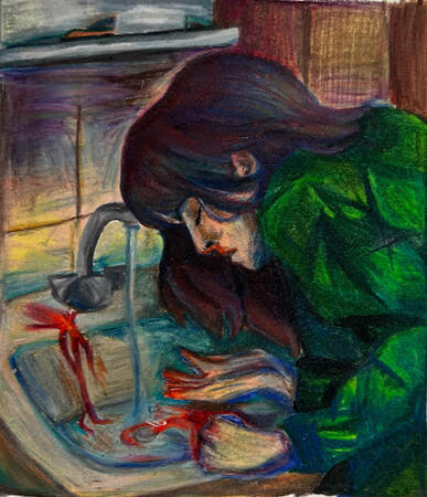 &quot;Nose Bleed&quot; Color Pencil, 2021